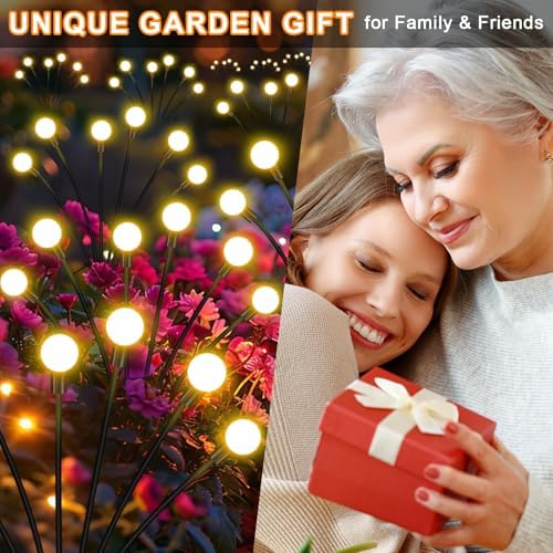 NBQQ Solar Lights Outdoor 10 Pack of 60 LEDs Swaying Firefly Garden Decor - Image 5
