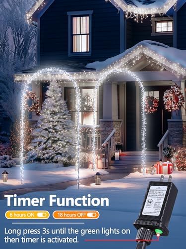 Christmas Decoration Outdoor Arch Lights - 9.5FT 460 LED Cool White - Image 2