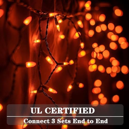 8.5 ft 150 Icicle Lights Orange String Lights Halloween Decorations Plug in - Image 3