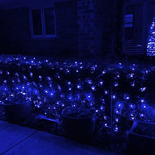Dazzle Bright Christmas Net Lights, 360 LED 12FT x 5 FT Green Wire Waterproof Connectable String Lights with 8 Modes, Christmas Outdoor Light for Bushes Garden Party Wedding Holiday Decoration (Blue) - Image 6