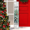 Welcome Standing for Front Porch, Hello Winter Sign for Xmas Door Decorations, Rustic Farmhouse Red Hanging Wall Sign for Christmas and Happy New Year Decor by PEROUU