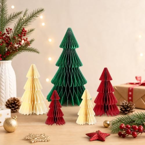 Paper Christmas Tree Honeycomb Centerpieces 8Pcs - Image 3