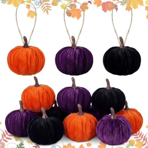 Vercraft 12 Pcs Fall Pumpkin Hanging Ornament, Fall Tree Decor, Classic by Vercraft