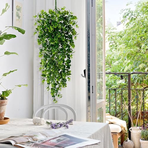 Waipfaru 8Pcs Fake Hanging Plants 2.7FT Fake Plants Fake Vines Greenery - Image 2