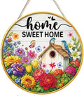 Home Sweet Home Floral Wooden Welcome Door Sign Wall Decor by Unknown