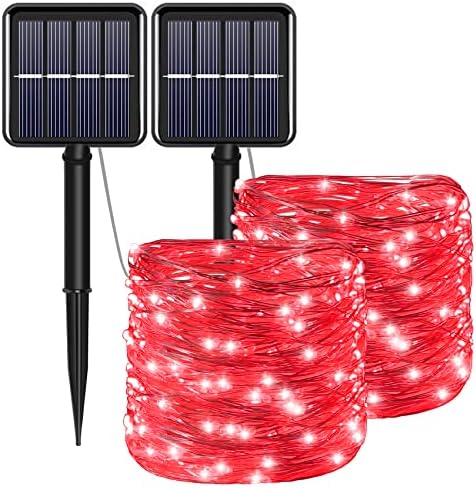 Solar Christmas Halloween Fairy Lights String, Red 100Led Outdoor by YAOZHOU