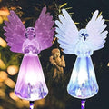 Angel Solar Lights for Cemetery, 2 Pack Solar Lights Outdoor Garden, Color Changing Decorative Angel Lights for Yard Patio Pathway Grave Decoration Memorial Gifts by Rirool
