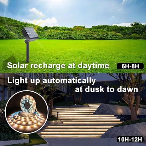 Solar LED Strip Lights Outdoor for Stair, Step, Sign, Driveway, 3000K 20FT - Image 3