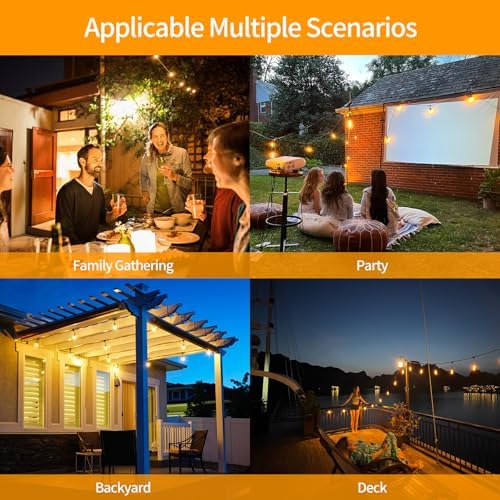 48FT LED Outdoor String Lights, S14 IP65 Waterproof Patio Lights Outside Light, Edison Shatterproof Bulbs with Remote Control Vintage Backyard Light, Garden, Deck Lighting - Image 6