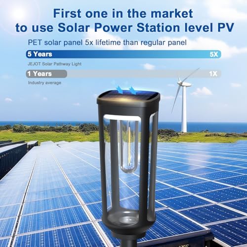 JEJOT Solar Pathway Lights Outdoor Waterproof, 8 Pack Solar Walkway Lights - Image 4