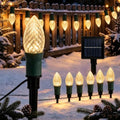 25LED 27Ft Solar C9 Christmas Stake Lights for Outdoor Christmas Decor by Lmtocs