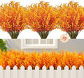 CLEANGOR 36 Pcs Artificial Fall Lavender Flowers for Outdoors (Orange) by Cleangor