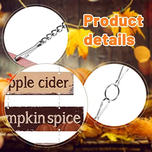 Hotop 6 Pcs Fall Thanksgiving Wall Sign Metal Door Plaque,Classic Color - Image 3