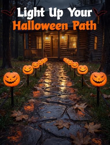 Halloween Outdoor Pathway Lights, 4-Pack LED Pumpkin Stake Lights - Image 5