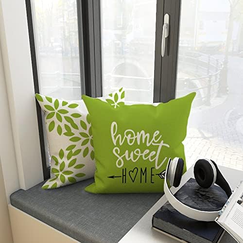 YCOLL Pillow Covers 18x18 Set of 4, Modern Sofa Throw Pillow Cover, Decorative Outdoor Linen Fabric Pillow Case for Couch Bed Car, Sage Green - Image 3