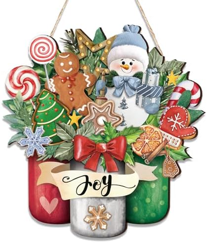 Boao Christmas Welcome Door Hanger, Snowman Door Sign Decor by Boao