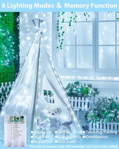 6 Pack 60 LED Fairy Lights Battery Operated with Remote, 20 FT Cool White - Image 5