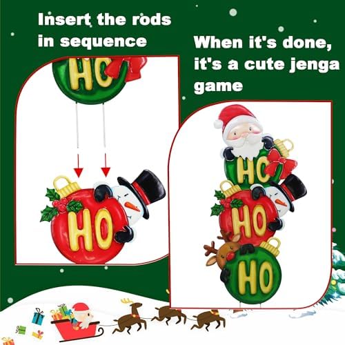 3 Pack Metal Christmas Yard Signs Decor for Multiple Stacked, Christmas Yard Stakes Ball Fall Yard Decor for Outside Garden Lawn Porch - Image 3