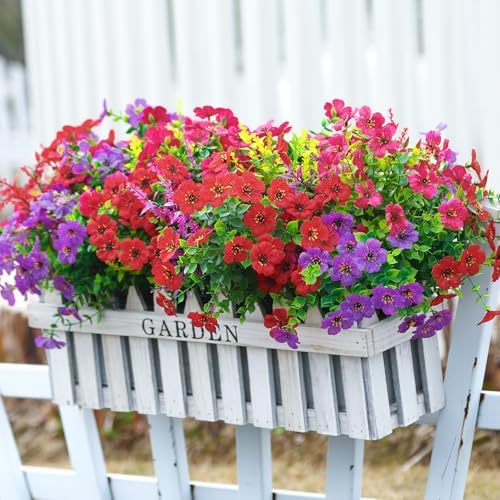 SHareconn 24 Bundles Artificial Flowers for Outdoors UV Resistant Decor - Image 6