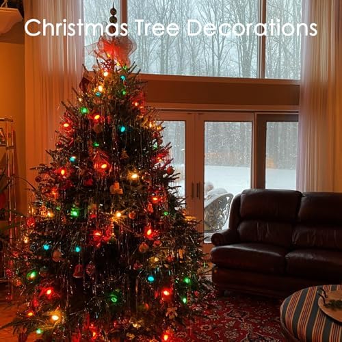 SUNSGNE C7 LED Outdoor Christmas Lights, 25ft Vintage Christmas Lights with 27 LED Plastic Colored Bulbs(2 Spare) for Patio, Porch, Yard, Tree Decor - Image 5