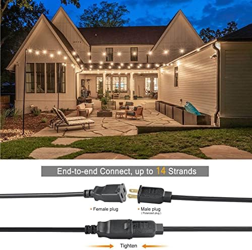 200FT Outdoor Patio Lights Waterproof G40 LED Globe String Lights for Outside with 104 Shatterproof Plastic Bulbs Bistro Lights for Backyard Gazebo Cafe Market, 2Pack x 100FT - Image 4
