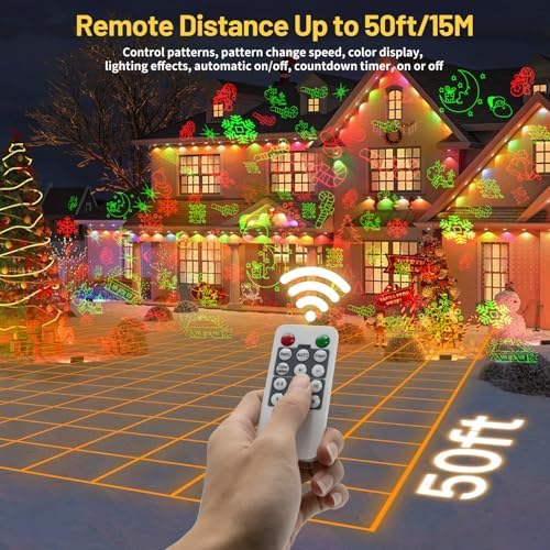 Outdoor Christmas Projector Lights, 16 Patterns & Remote (IP65) - Image 4