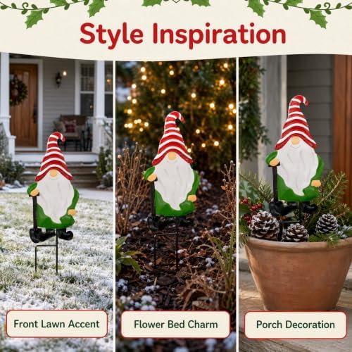 Garden Gnome Decorative Stake, Metal Shovel Standing Silhouette Art - Image 7