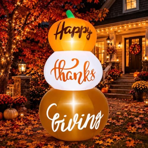 Thanksgiving Inflatable Pumpkin Decorations 6ft Fall Blow up Decor by Wabolay
