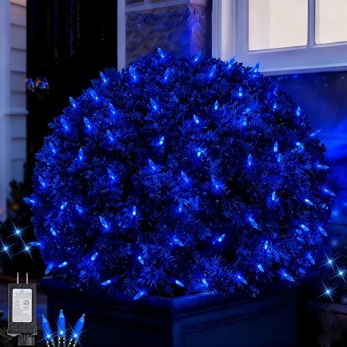 Christmas Net Lights Outdoor 120 LED 6ftx5ft Christmas Decorations Light,8 Modes Connectable Waterproof Net Mesh Lights for Xmas Trees, Bushes, Wedding, Garden, Outdoor, Indoor Decor(Blue) by Subular