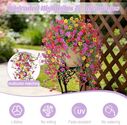 Hrobek Fake Artificial Hanging UV Resistant Flowers for Outdoors Decoration - Image 4
