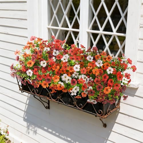 Hommyea Fall Artificial Fake Mums Flowers Plant for Outdoor Faux Home Decor - Image 4