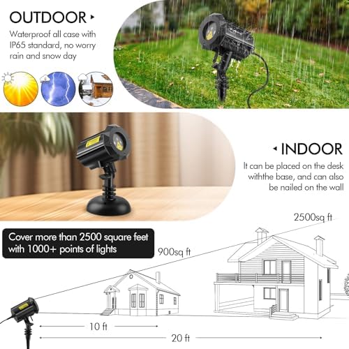 Poeland Christmas Laser Projector Lights Waterproof Outdoor Garden Decorative Lighting with Security Lock 3 Color Red Green Blue - Image 6