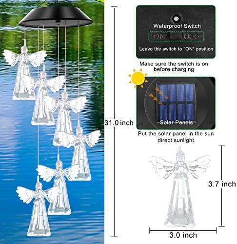 WENANA Angel Solar Wind Chimes, Gift for Women - Image 2