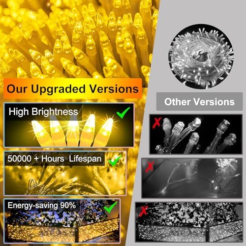 670 LED 66FT Christmas Icicle Lights, 148 Drops, 12 Modes, Warm White - Image 6
