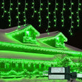 33FT 300 LED Icicle Christmas Lights,Waterproof 8 Modes Plug in Curtain Lights with 50 Drops,Green Christmas String Lights for Indoor&Outdoor,Wedding,Party,Bedroom,Home,Wall Decorations by Unknown