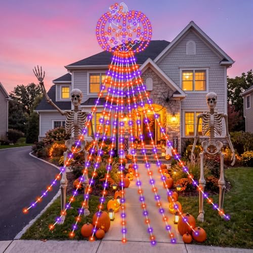 Huquary Halloween Pumpkin Waterfall String Lights, 12 ft - Image 4