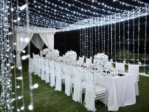 Solhice LED Curtain Lights Outdoor 30ft x10ft Cool White, 720 LED Plug in Hanging Christmas String Lights Indoor, Twinkle Light Backdrop for Outside Backyard Wedding Bedroom Decor (Not Connectable) - Image 7