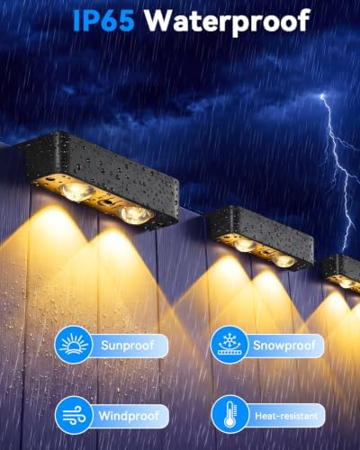 Fence Lights Solar Powered with Remote 6 Pack, 60 Lumen 9 Fixed Colors - Image 4