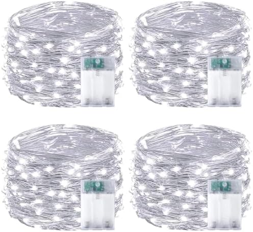 4 Pack Fairy Lights Battery Operated 16FT 50 LED String Lights Cool White by EXF