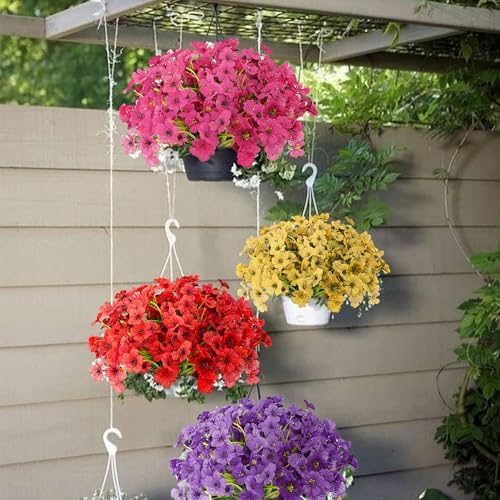 16 Bundles Red Flowers Artificial Outdoor Summer UV Resistant Fake Flowers Outdoor Porch Summer Decor Outside Artificial Plants for Window Box - Image 5