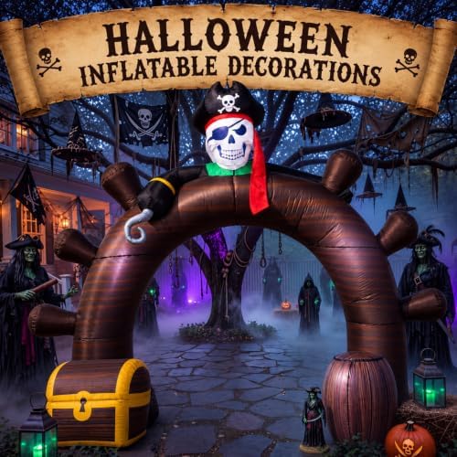 Shappy 9FT Halloween Inflatable Outdoor Decorations Pirate Ship Arch - Image 6