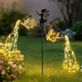 ZKLiLi Solar Fairy Hummingbird Watering Can Lights Outdoor, Waterproof Garden Decor with one Pole Two Light - Hanging Patio Lawn Pathway Gift for Backyard,Lawn,Patio Gifts for Mom Grandma Women by ZKLiLi
