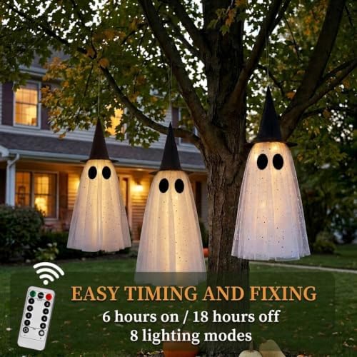 Halloween Ghost Decorations Outdoor, Halloween Hanging Ghosts Decorations - Image 3