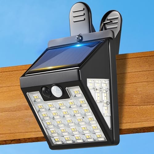 Clip On Solar Lights Outdoor, 72LED 600LM Motion Sensor Fence Lights by Thumok