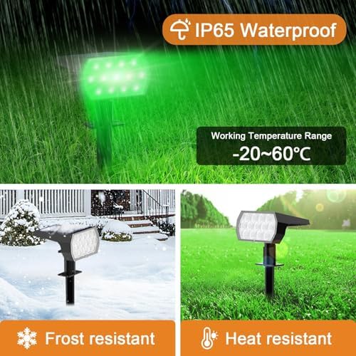 WELALO Color Changing Solar Lights Outdoor IP68 Waterproof, RGB, 10 Pack - Image 5