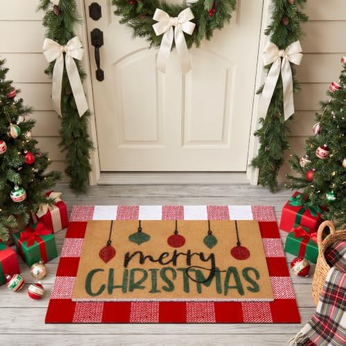 Tinideya 2 Pcs Christmas Layered Doormat Set, Merry Christmas Ornaments - Image 6