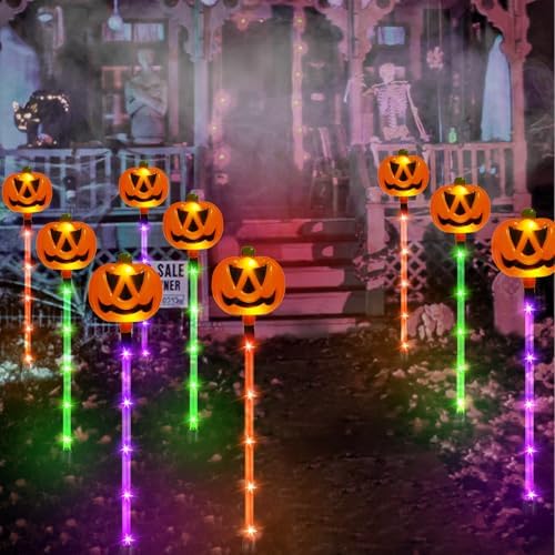 24 Pack Solar Pumpkin Lights Outdoor Waterproof for Halloween Decorations - Image 5