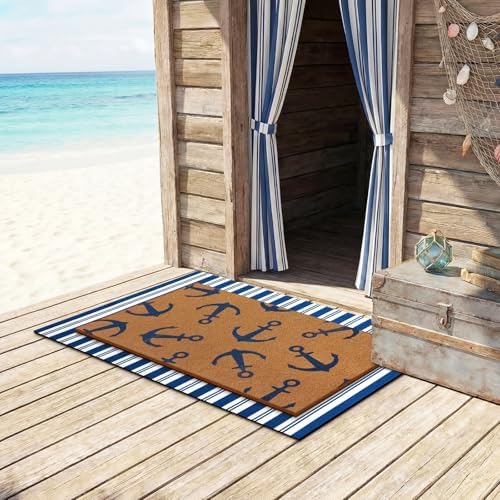 Drydiet Coastal Nautical Welcome Door Mat Outdoor Non Slip Layered - Image 6