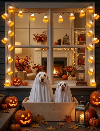 Halloween String Lights Decorations Outdoor, 8.5Ft 10LED Candy Corn Lights - Image 3
