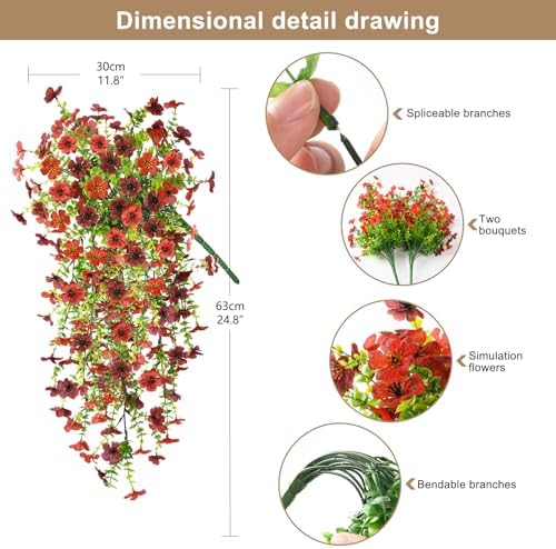 ZFProcess Artificial Fall Mums Fake Flowers Plants for Outdoor Home Decor - Image 2
